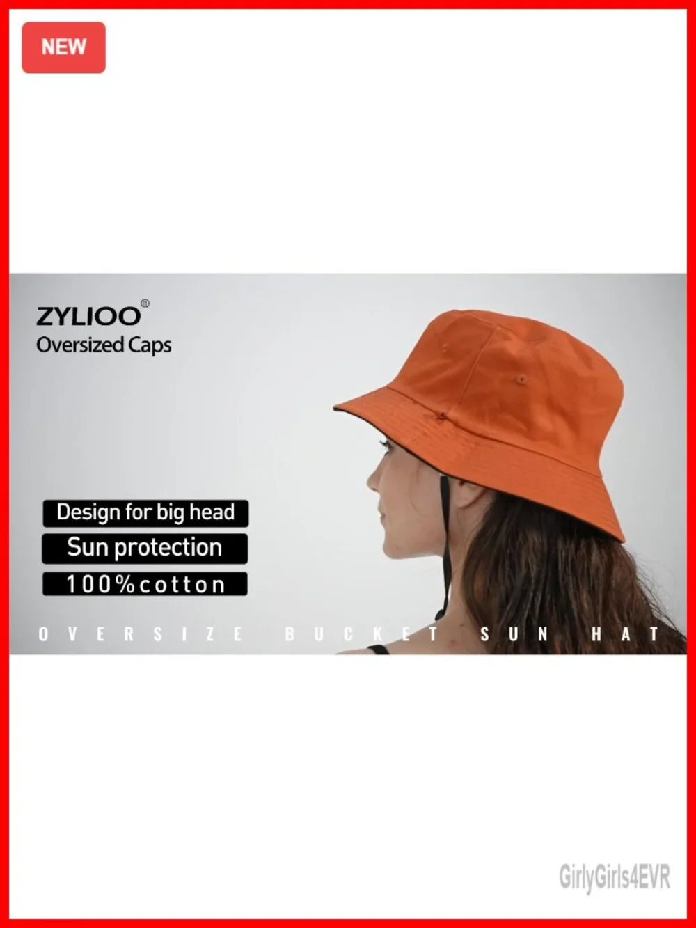 Extra-Large Reversible Bucket Hat for Big Heads Cotton